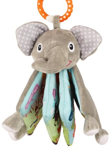 Elephant Baby Books Toys, 0-6-12 Months, Loveys, Crinkle Books for Babies, Easter Baby Gifts Shower, Infant Toys, 1-2 Year Old, Soft Cloth Book, for Baby Girls Boys- Medium