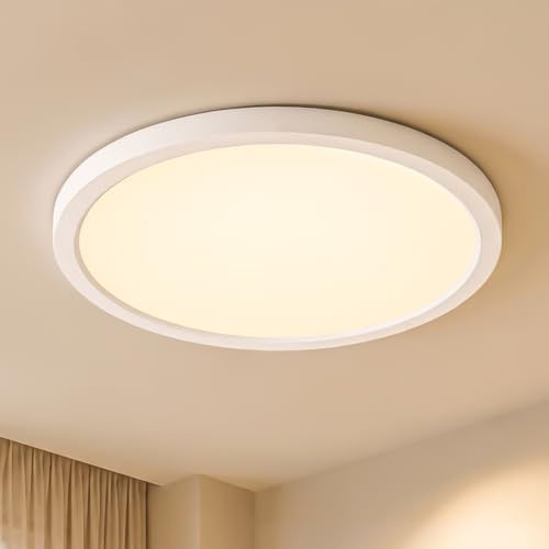 LQWELL® LED-taklampa, IP44 Vattentät badrumslampa Rund Platt 36W 4000K 4320LM Modern Enkel Lampa Tunn för Vardagsrum Sovrum Kök Kontor, 400 * 24mm