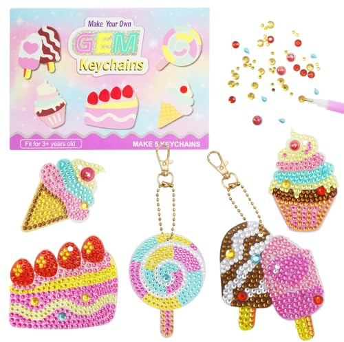 Cuackamily Kit portachiavi pittura diamante 5D fai da te