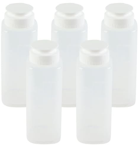 FYting Köksflaska, 5 delar för köket, 200 ml, BPA-fri, läckagesäker med automatisk öppnings- och stängningspik, för ketchup, senap, majonnäs, såser, olivolja (7 oz)