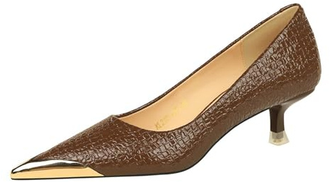 Spetsiga Kitten Heels För Dam, Stängda Pumps För Kvinnor, Bekväma Lågklackade Skor För Bröllopsgäster