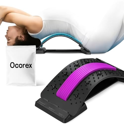 Ocorex Appareil d’étirement du Dos 3 Niveaux – Correcteur de Posture, Support Lombaire pour Relaxation Musculaire, Yoga, Fitness et soulagement du Stress