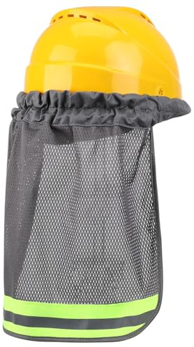 KALLORY Visera Reflectante para Casco Seguridad, Protector de Cuello de Poliéster, Malla Transpirable y Cómoda para Construcción al Aire Libre