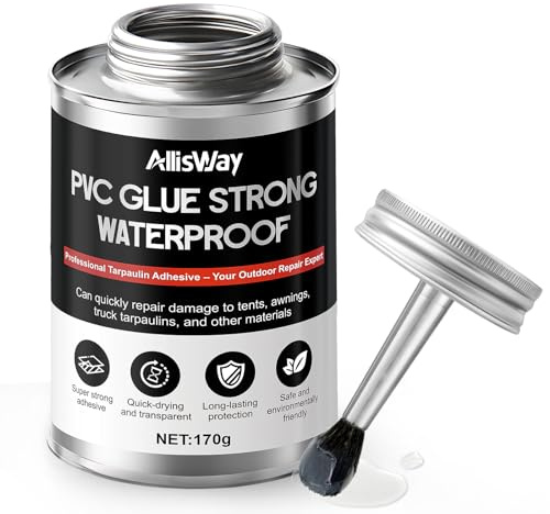 Allisway Colle Neoprene Gel, Forte Adhérence, Imperméable, 170g | Colle pour Toile de Tente, colle Néoprène, pour Sceller les Bâches, Réparation, Bateaux Gonflables en Extérieur