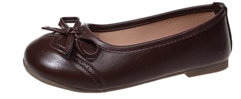 Generisch Ballerine da donna dal design classico con delicato fiocco, scarpe basse con motivo decorativo forato, comode scarpe basse per ufficio e vita quotidiana, Stile K03 marrone, 37.5 EU