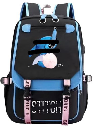 Générique Sac a Dos Sti-T-che,Sac à dos pour Enfants 3D Dessin Animé | Cartable Sti-T-che Fille Primaire pour Enfants et Garçons et Filles,Large Capacity Storage