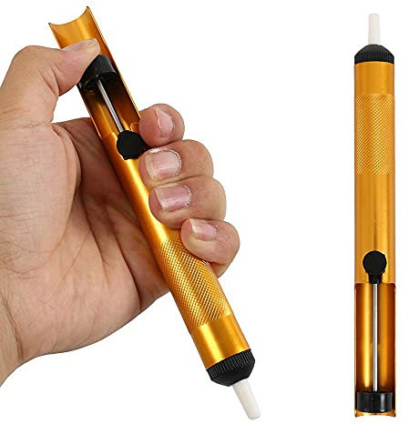 N-K Pompe à dessouder en Aluminium - Pistolet à dessouder - Outil de soudage à main Durable - Doré - 18 cm x 20 mm