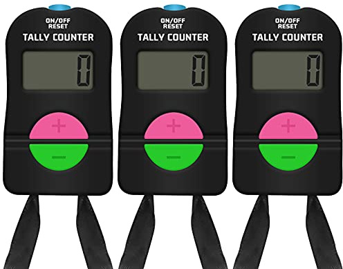 SDARMING Clicker Electronic Counter, 4 Digit Hand Tally Counters Add/Subtract for counting, golf scoring (3 PCS)