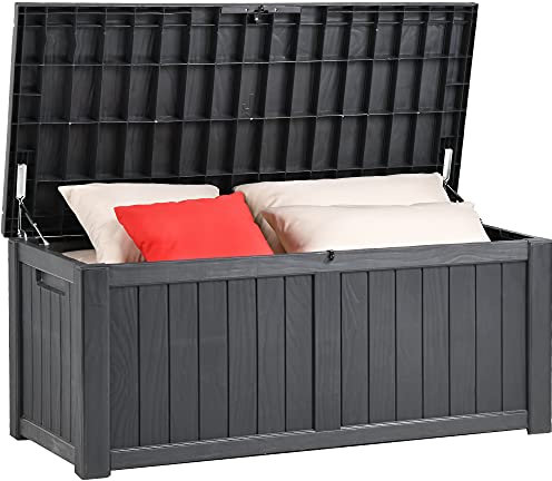 YITAHOME Baule da Esterno in Resina da 450L, Baule da Giardino per Mobili da Giardino, Cuscini da Esterno, Attrezzi da Giardino e Forniture per Piscina-Impermeabile,Chiudibile a Chiave,FTPLDB-120gal-1