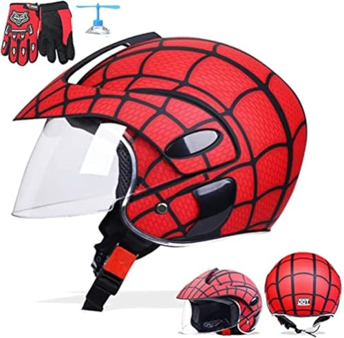 RJHY Casque De Moto pour Enfants, Sport en Plein Air, Gants De Moto De Scooter, pour Garçons Et Filles, 3-8 Ans, B