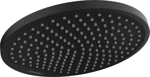 hansgrohe Crometta S - wassersparende Kopfbrause (EcoSmart), Duschbrause (240 mm), Regendusche mit 1 Strahlart für Wand- oder Deckenmontage, Brausekopf mit Antikalk-Funktion, Mattschwarz, 26724670