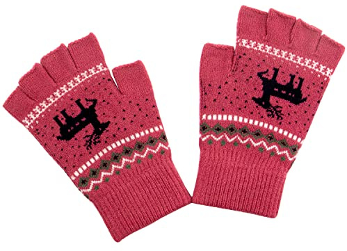 Gants Unisexe d'Hiver Demi-Doigts à Écran Tactile - Chauds Sans Doigts pour Dactylographie en Tricot Extensible
