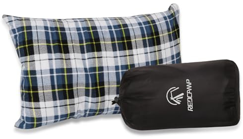 REDCAMP Oreiller de Camping léger pour Randonnée,Extérieur,Bureau,Coussin de Camping de Plage,Coussin de Voyage,Bleu et Blanc