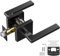 VEVOR 1x Türbeschlag Kompatible Türstärke 35-45mm Türgriff aus Zinklegierung Türklinke OHNE Sperrfunktion Türknauf 60-70mm verstellbar Drückergarnitur 57x26mm Riegelgröße Mattschwarz