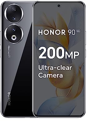 HONOR 90 Smartphone 5G, 200MP Triple Camera, 6,7” Curved AMOLED 120Hz Display, 8GB+256GB, 5000mAh Battery, SuperCharge 66 W, Dual SIM, Android 13, Midnight Black (Renewed)