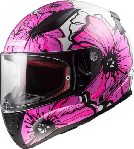 LS2, Casque Moto Integral Rapid II Poppies Black Pink, S