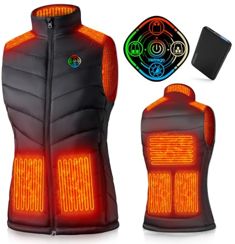 Hotrego Heated Vest Women with Battery Pack Included, Smart Controller, Light Out Design, Lightweight Electric Heating Jacket