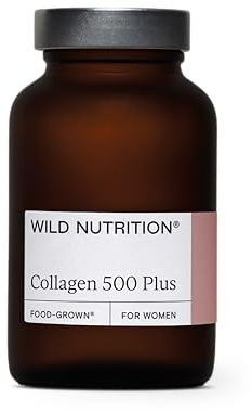 WILD NUTRITION Food-Grown Collagen 500 Plus | 500 Dalton Weight peptides for Optimal Absorption | Collagen-synthesising Mesoporosil | Hydrolised Marine Collagen | Vitamin C, Vitamin E, Biotin