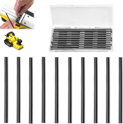 Cuchillas para cepillo eléctrico, 10 piezas de cuchillas de cepillo de 82 mm reversibles de acero al manganeso, cuchillo cepilladora eléctrica compatible con madera, Maklta, Black & Decker, Bosch