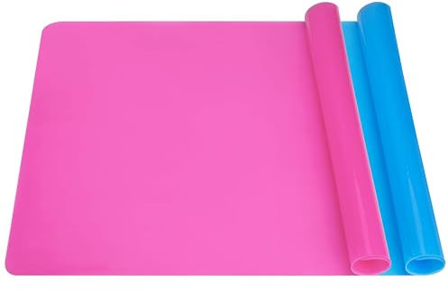 Tappetino in Silicone Tappetino da Forno in Silicone Antiadrente Riutilizzabile per DIY Artigianato, Fusione di Gioielli, stampi in Resina, Stuoia di Pasticceria, 2Pcs 40×30cm