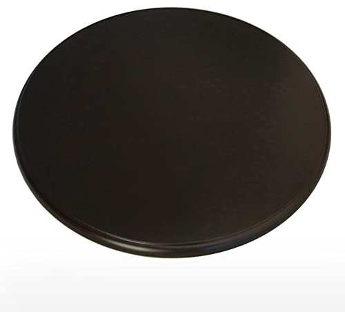 Rund Lazy Susan vändskiva i massivt trä, för matbord, kraftig 360° svängbar serveringsbricka med smidig och tyst rotation, svart 80 cm/30 tum diameter