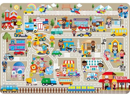 QUOKKA City Felt Board for Kids 3-5 Years Old - Social Emotional Preschool Learning Activities for Ages 2-4 - Educational Flannel Toy Speech Therapy Gift