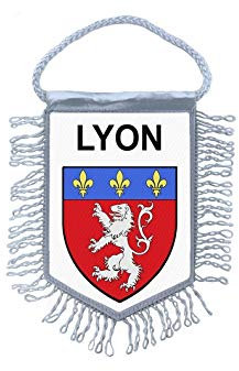 Akachafactory Fanion Mini Drapeau Pays Voiture Decoration Lyon rhones Alpes gones