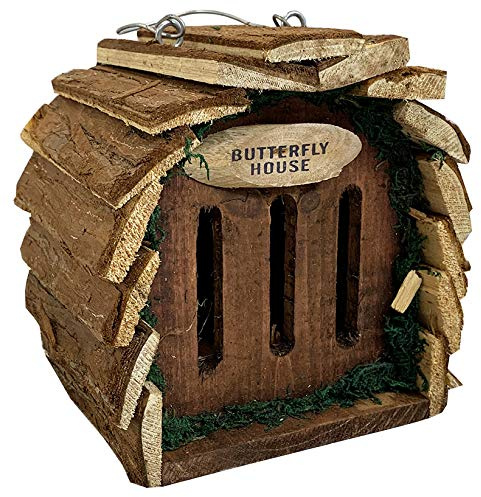 Selections Wooden Hanging Butterfly House Beneficial Insect Bug Bee Hotel