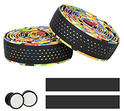 iSpchen 2 Rollen Rennrad Lenkerband Hochelastische Fahrradlenker Band Rutschfeste Stoßdämpfung Selbstklebend Lenker Band Fahrrad Lenkerband für Rennrad Cycling Bike,Mountainbike Lenkerbänder