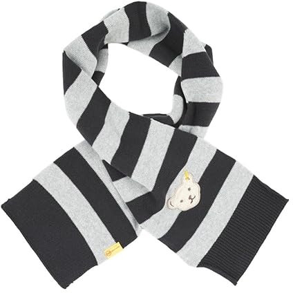 Steiff Jungen gestreift Schal, Obsidian, OneSize