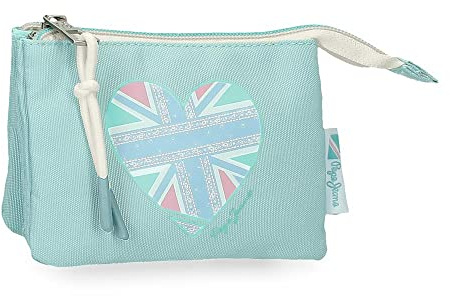 Pepe Jeans Nerea Monedero Tres Compartimentos Azul 14x10x3,5 cms Poliéster