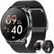 Erkwei Smartwatch Damen mit Telefonfunktion 1,32 HD-Touch Screen Fitnessuhr Schrittzähler Damenuhr personalisiertem Bildschirm Herzfrequenz SpO2 Schlafmonitor, Fitness Tracker für iOS und Android