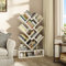 YITAHOME Tree Bookshelf, Floor Standing Bookcase with Wooden Drawer Industrial Shelving Units Display Storage Shelf for Living Room,Home,Office, White Book shelves