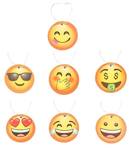 KALUROIL 14 PCS Duftbaum Auto Lustig Erlebe eine frische Fahrt smiley paper Auto-Duft und Lufterfrischer in einem - 14 verschiedene Düfte!