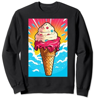 Gaufrier glacé cornet de glace glace pop art vintage rétro glacé café glacé Sweatshirt