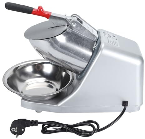 Broyeur à Glace électrique 300W, Machine à Glace Pilée en Acier Inoxydable pour Usage Domestique et Commercial, Prise UE 220V