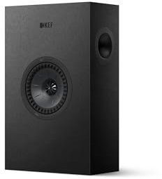 KEF Q4 Meta Altavoz de Pared Central/LCR pasivo HiFi, Negro Satinado | Música | Televisión y Home Cinema | Gaming | Reflector de Graves bidireccional | Transductor Uni-Q de 13 cm con Mat