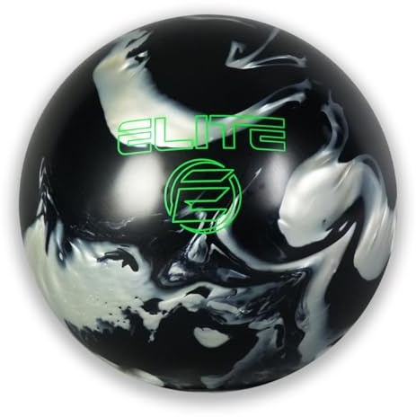 ELITE EZ Hook Reactive Bowling Ball - Great for Entry Level Bowlers Looking for to Curve/Hook Their Bowling Ball (Black/Silver, 13 Pounds)