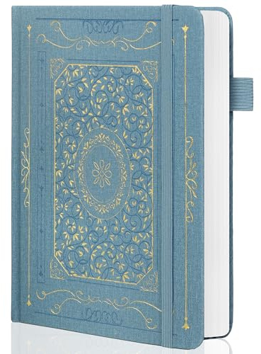 TIEFOSSI Cuaderno de cuadrícula de puntos, papel grueso de 160 g/m², tapa dura, para mujeres y hombres, 192 páginas, para viajes, escuela y oficina