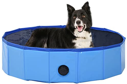 Generico Piscina per Cani Pieghevole Blu 80x20 cm in PVC,Blu,1.25kg,170825