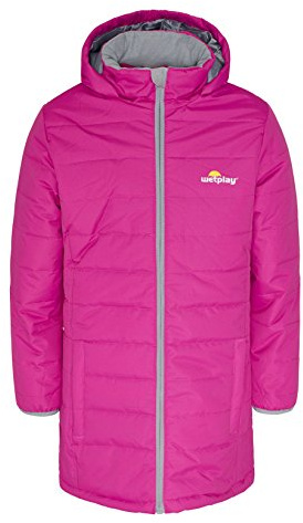 Wetplay Girls Padded Waterproof Jacket Coat Puffa Insulated Childs Childrens Kids (Pink, 11-12 Years)