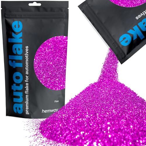 Hemway Premium Automotive Glitter Flake Paint Additive - Fuchsia Pink | 100g Fine Metal Flakes for Car, Truck, RV, Motorbike & Boat Decoration | Mix with Auto Paint