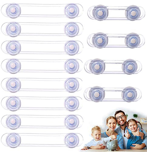 12pcs Bébé Sécurité Enfant - Transparent Plastique Loquets de Sécurité pour Protection Sécurite Domestique