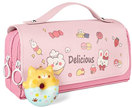 Vicloon Astuccio Portamatite, Multifunzione Astuccio Scuola Matite di Grande Capacità, Astucci Cancelleria Tela Porta Penne Scuola Trucco Borsa per Bambina Ragazze Ragazzi Studenti, Regalo di Natale