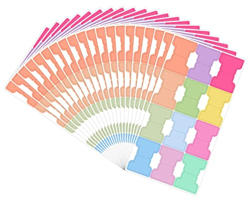 Vesaneae 240 Pcs Onglets d'Indexation Autocollant, Rigide Marque Page Adhesives Pastel, Onglets d'Index Inscriptibles, Onglet de Planificateur Mensuels pour Étiquetage Documents, Papiers, Dossiers