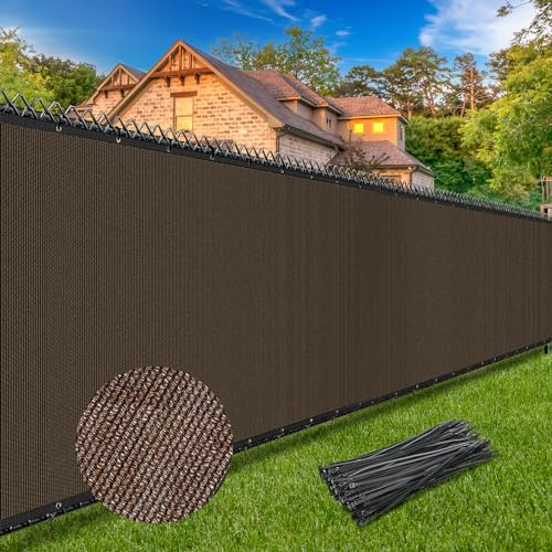 Winpull Privacy Fence Screen 6' x 50', Heavy Duty 170GSM HDPE Mesh, 95% Privacy, Reinforced Edges with Grommets for Chain Link & Wood Fences, Patio, Balcony & Yard