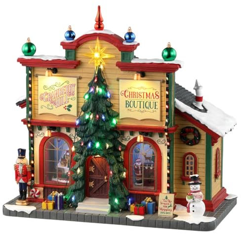 Lemax 35023 Caddington Village Lighted Building: Cranberry Hill Christmas Boutique