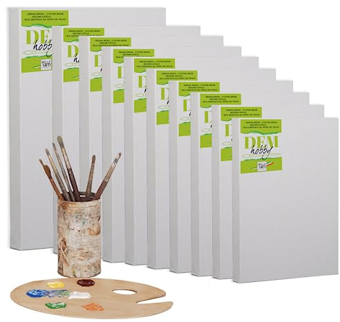 BELLE ARTI - Tela per Dipingere 50x90x1.7 cm - Tele Pittura Made in Italy per Artisti e Appassionati - Telaio per Quadri Robusto, Tensione Regolabile - Tela Cotone 100% per Olio, Acrilico e Misto