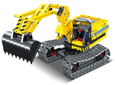 iM.Master - Excavadora Juguete 2 en 1 - Excavadora y Robot - Transmisión Mecánica - Bloques de Construcción Adultos y Niños - 342 Piezas 1:18 - Juegos Educativos Stem - Maqueta para Construir Technic
