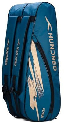 Hundred Cosmogear Badminton Kit-Bag | Double Zipper | Bag with Front Zipper Pocket | Material: Polyester| Padded Back Straps | Easy-Carry Handle.